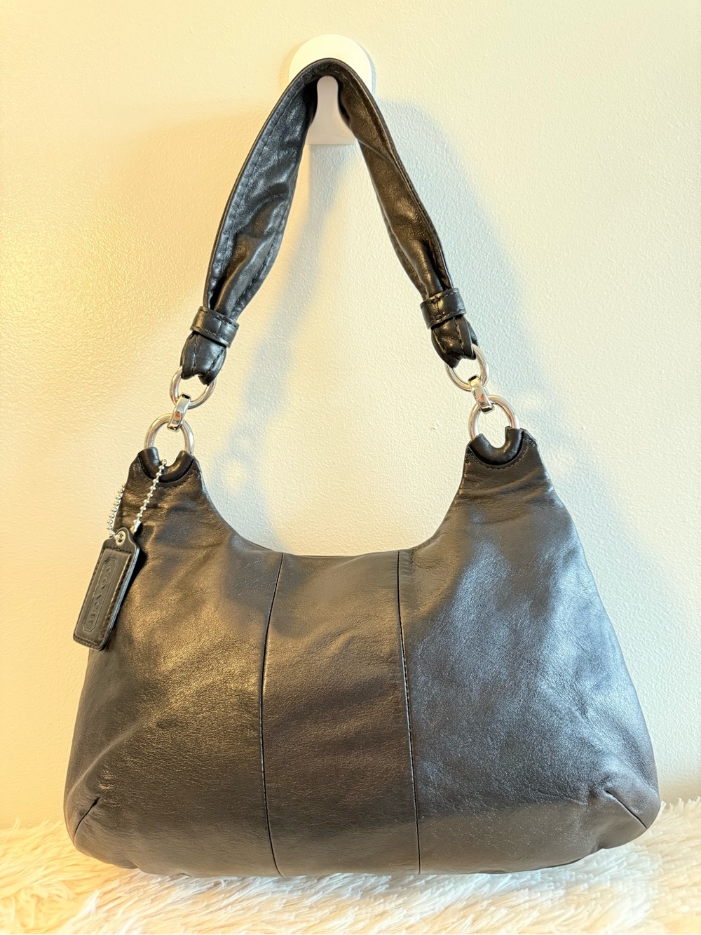 Coach Vintage Kristin Black Leather Hobo Bag โจ - Picture 2 of 6